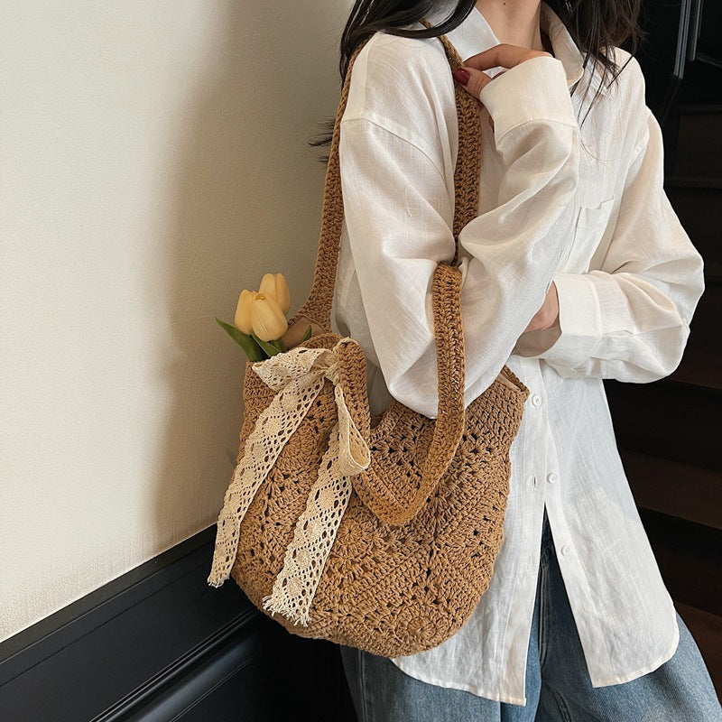 Women's Large Capacity Woven Summer Seaside Holiday Tote Bags