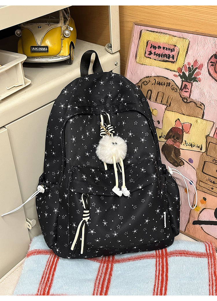 Korean Artsy Female College Minimalist Star Lightweight Large Backpacks