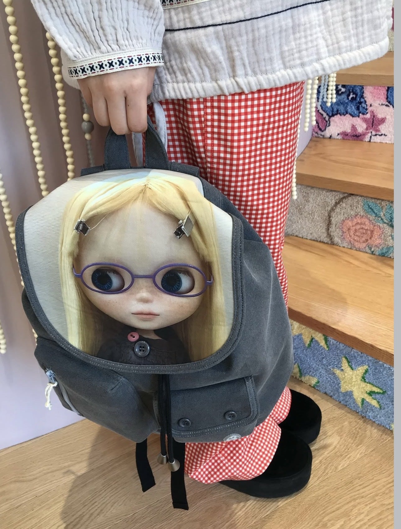 Cloth Joint Name Cute Cartoon Doll Distressed Women's Backpack
