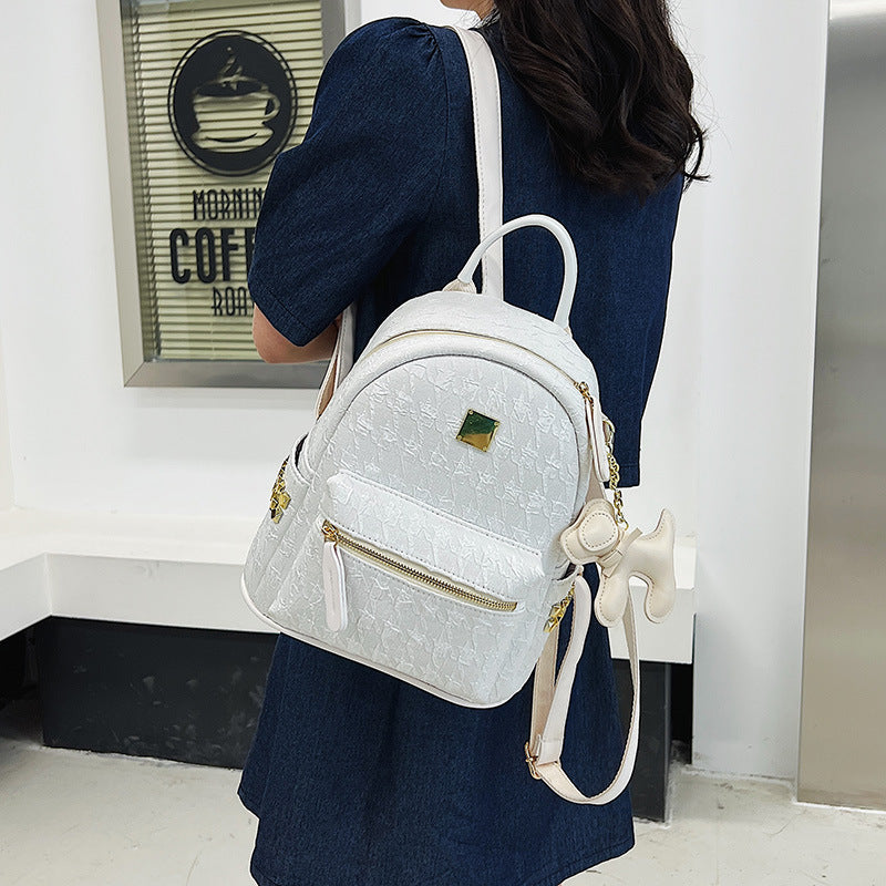 Women's Color Matching Fashion Cute Pendant Commuter Women's Backpack