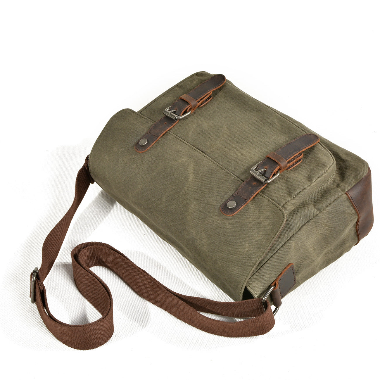 Men's Oblique Oil Wax Retro Sport Canvas Men's Messenger Bag