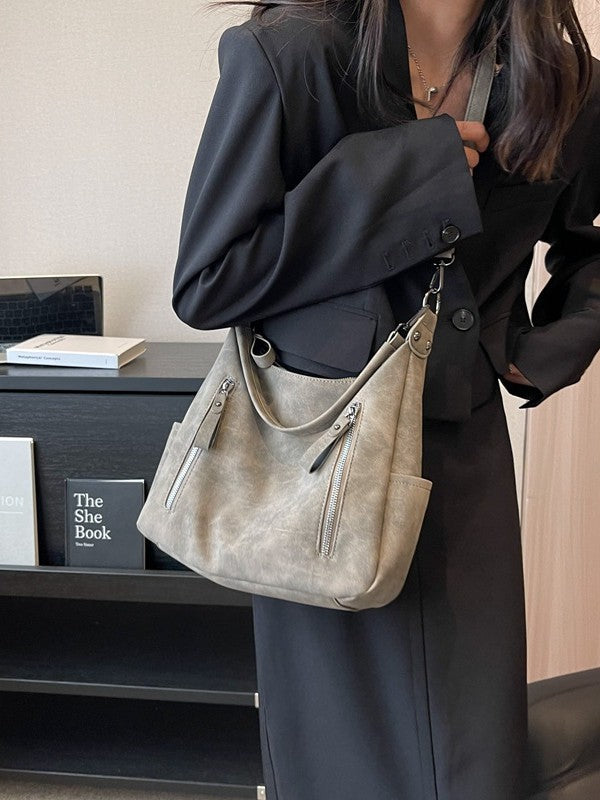 Women's Soil Style Fashionable Retro Business Commute Large Handbags