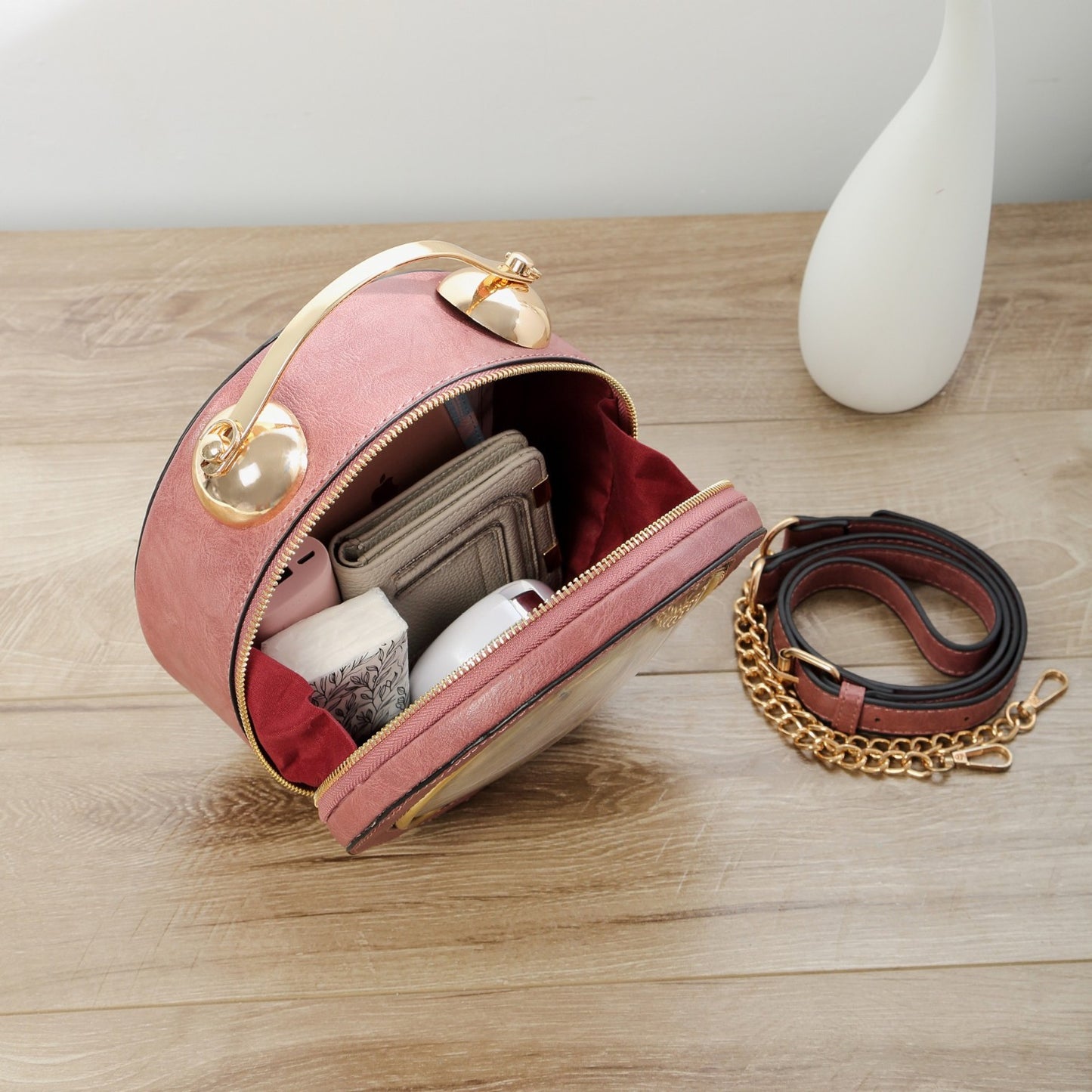 Personalized Creative Retro Antique Clock Round Women's Shoulder Bag