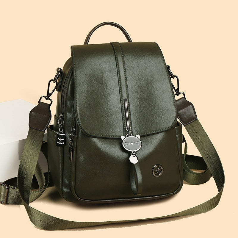 Women's Fashion Trend Simple Versatile Large Capacity Soft Backpacks