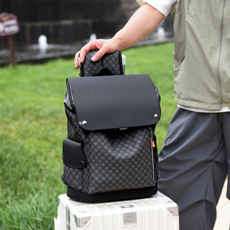 Men's Trendy Printing Business Commute Computer Large Leisure Backpack