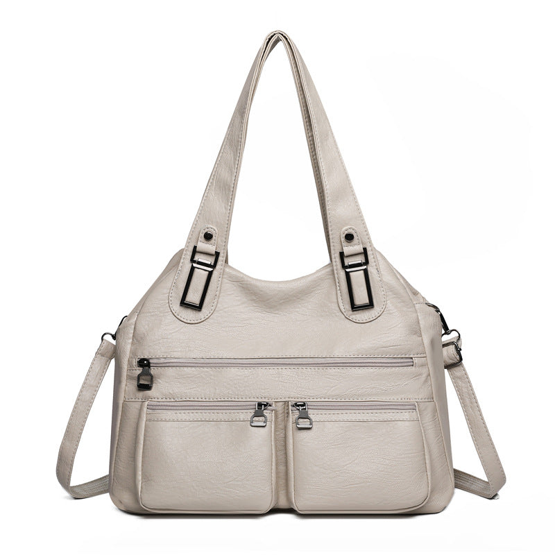 Women's Retro Trendy Mother Solid Color Bags