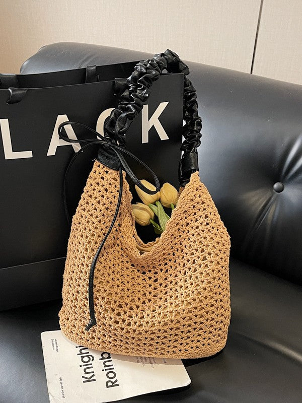 Women's Knitted Woven Idle Style Seaside Holiday Women's Shoulder Bag