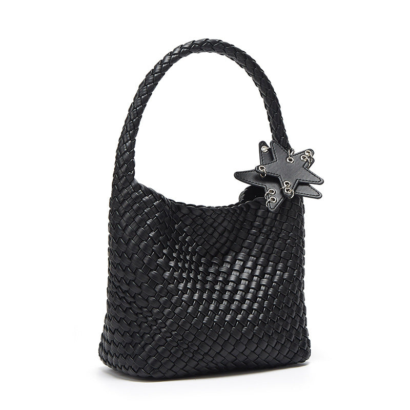 Women's Gun Champagne Hand-woven Large Capacity High-grade Women's Shoulder Bag