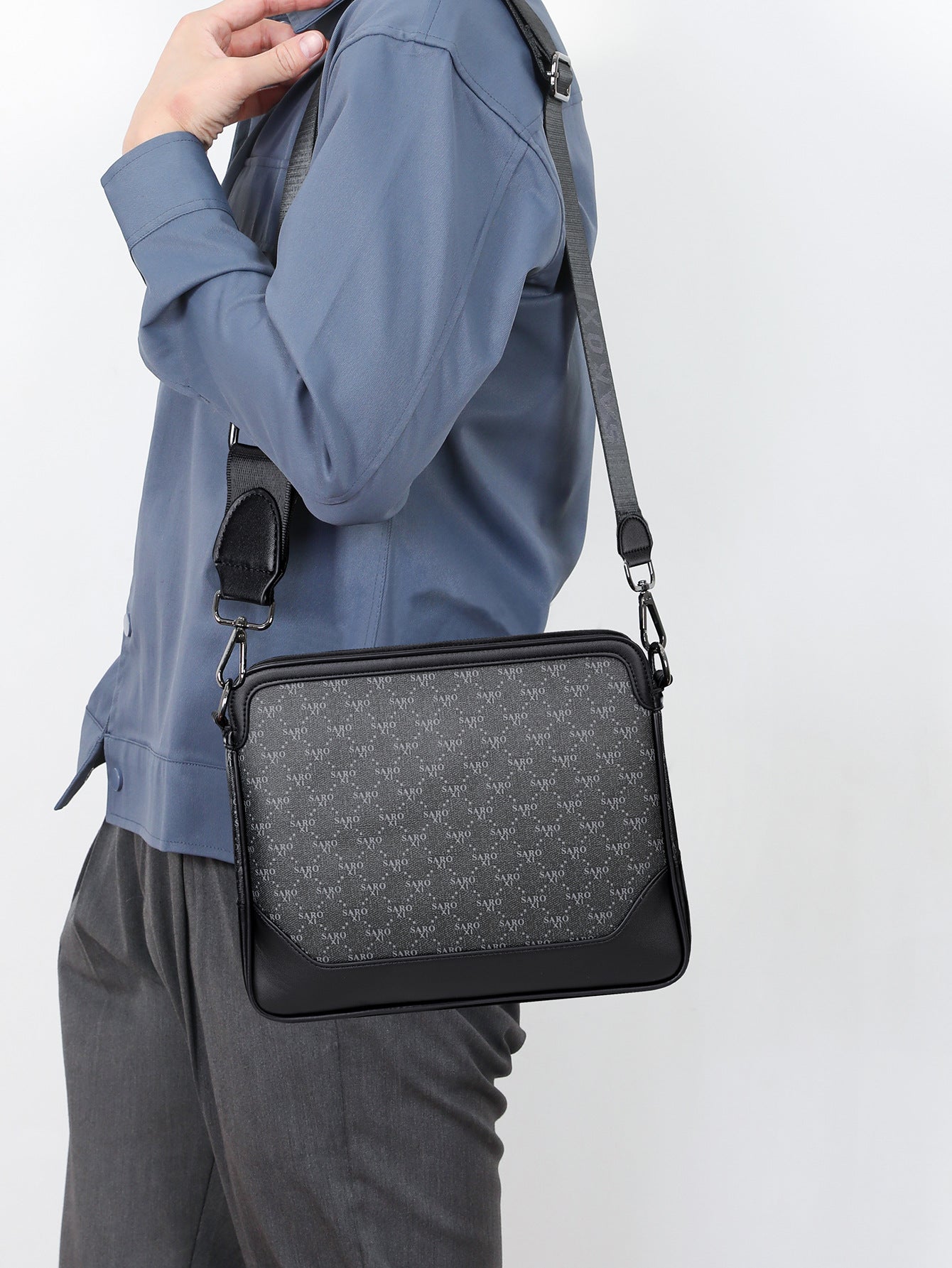 Women's & Men's Pattern Zipper Simple Large Capacity For Men's Messenger Bag