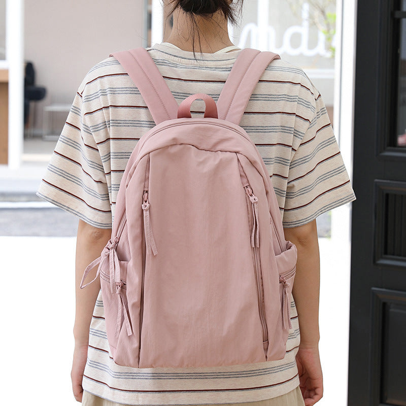 Leisure Artistic Nylon Versatile Fashion Solid Color Women's Backpack