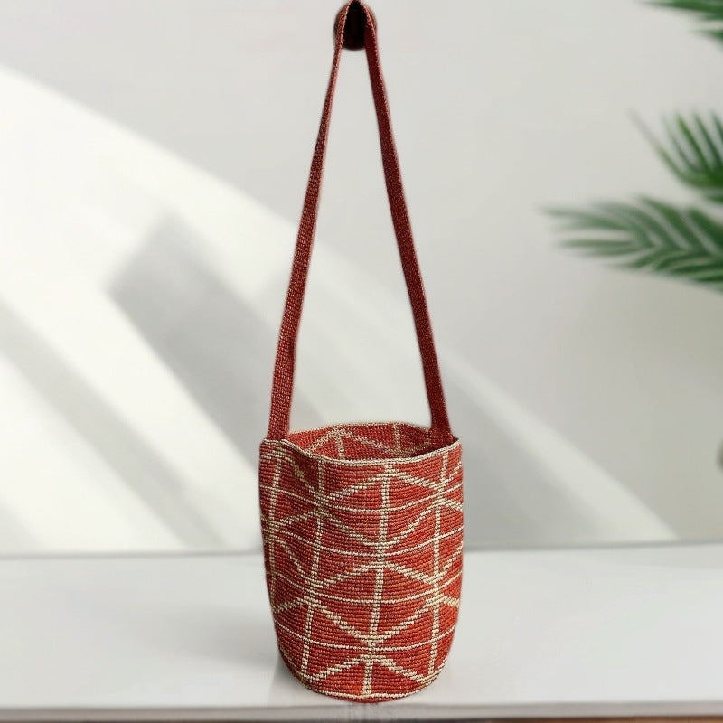 Women's Korean Style Raffia Handmade Woven Seaside Vacation Versatile Women's Messenger Bag