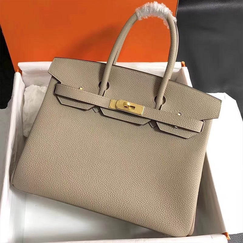 Cowhide Grain Gold Sier Genuine Leather Fashion Large Capacity Portable Women's Handbag