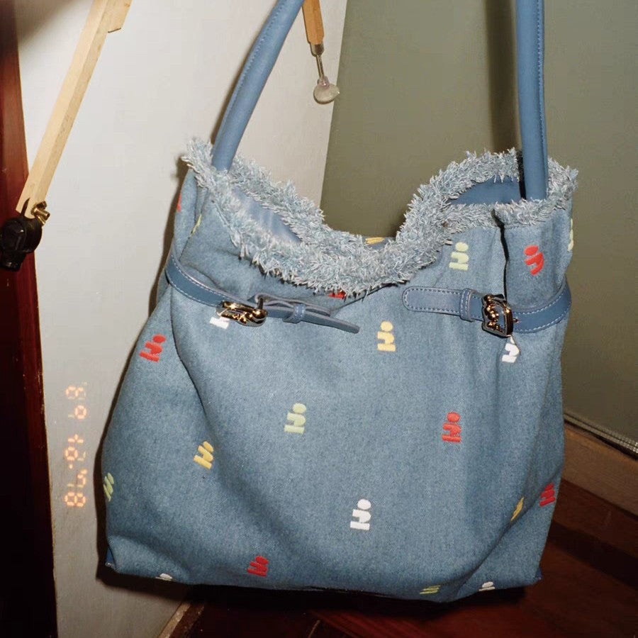 Imagination Straw Commuter Large Capacity Canvas Portable Tote Bag