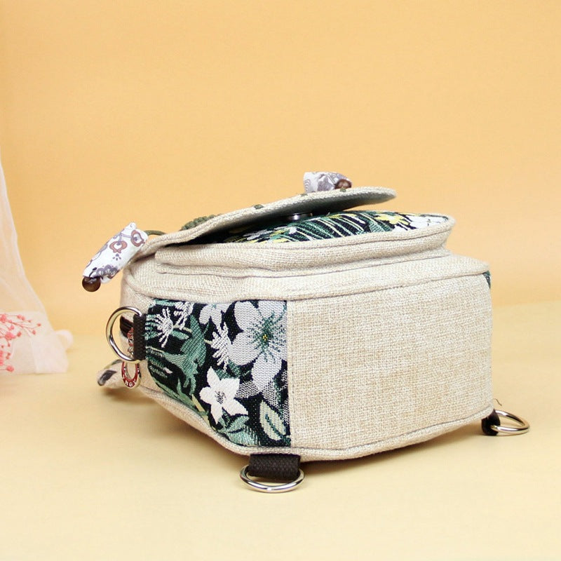 Women's Mini Ethnic Style Mobile Literary Retro Female Women's Backpack