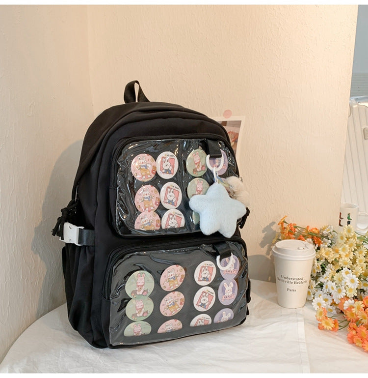 Large Capacity Transparent Korean Style Mori College Primary Secondary Decorative Backpacks
