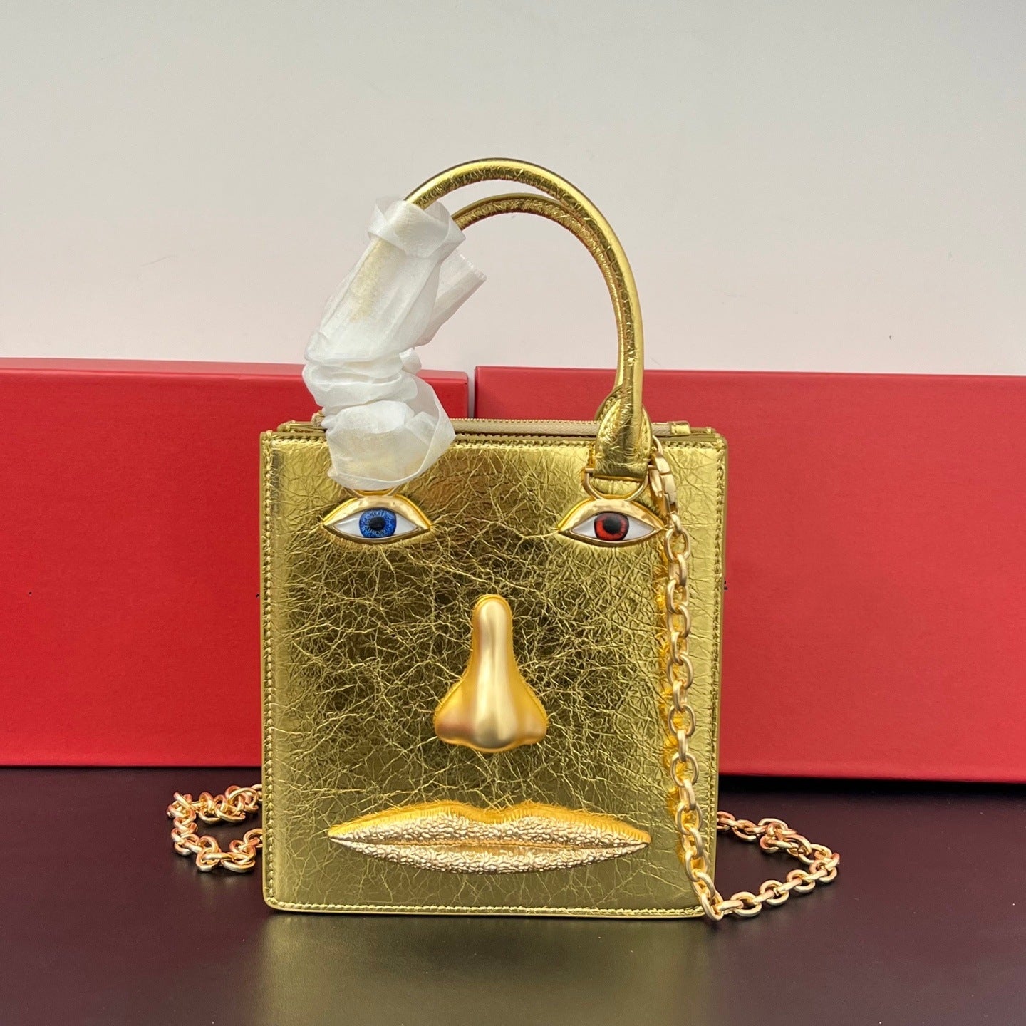 Women's Clutch Pattern Genuine Leather Face Chain Classic Women's Handbag