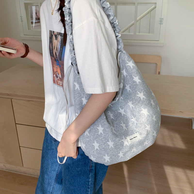 Women's Korean Style Large Capacity Underarm Spring Canvas Bags