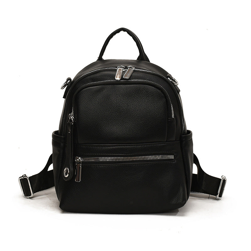 Women's Solid Color Soft Leather High-grade Fashion Trendy Lightweight Women's Backpack