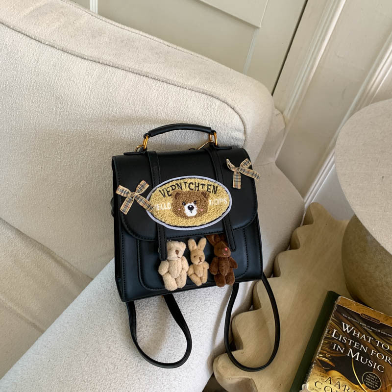 Women's Cute Letters Bear Niche Design American Backpacks