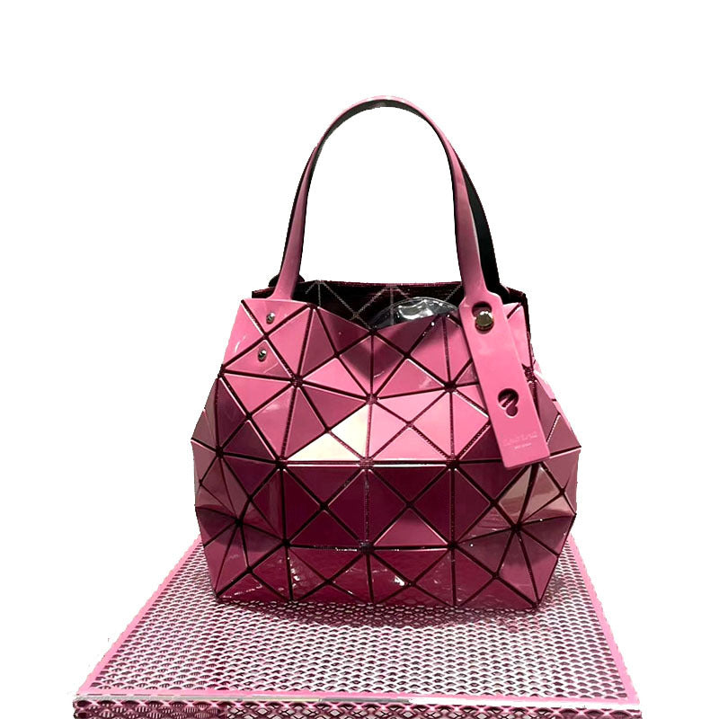 Women's March Hand Color Nail Diamond Box Geometric Rhombus Tote Bag