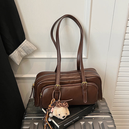 Baguette Portable Fashion Retro Minority Simple Advanced Commuter Large Capacity Underarm Bag