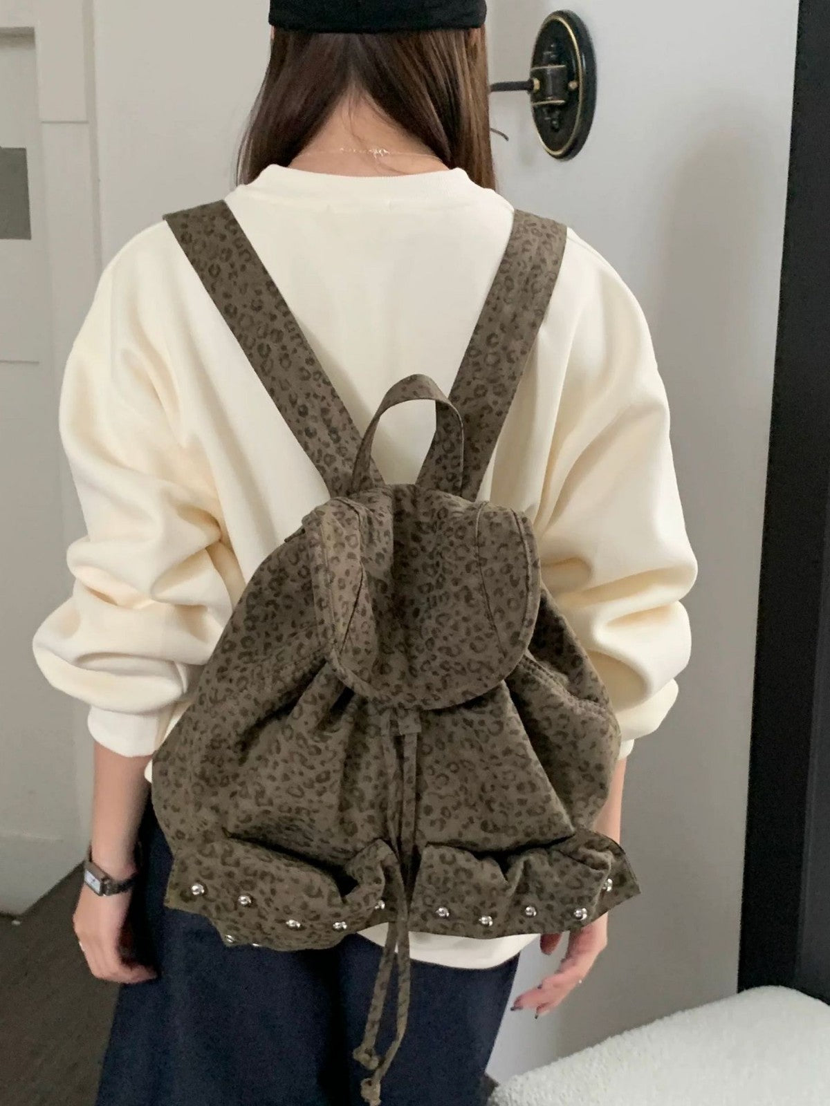Women's Lightweight Fashion Large Capacity Leopard Print Backpacks