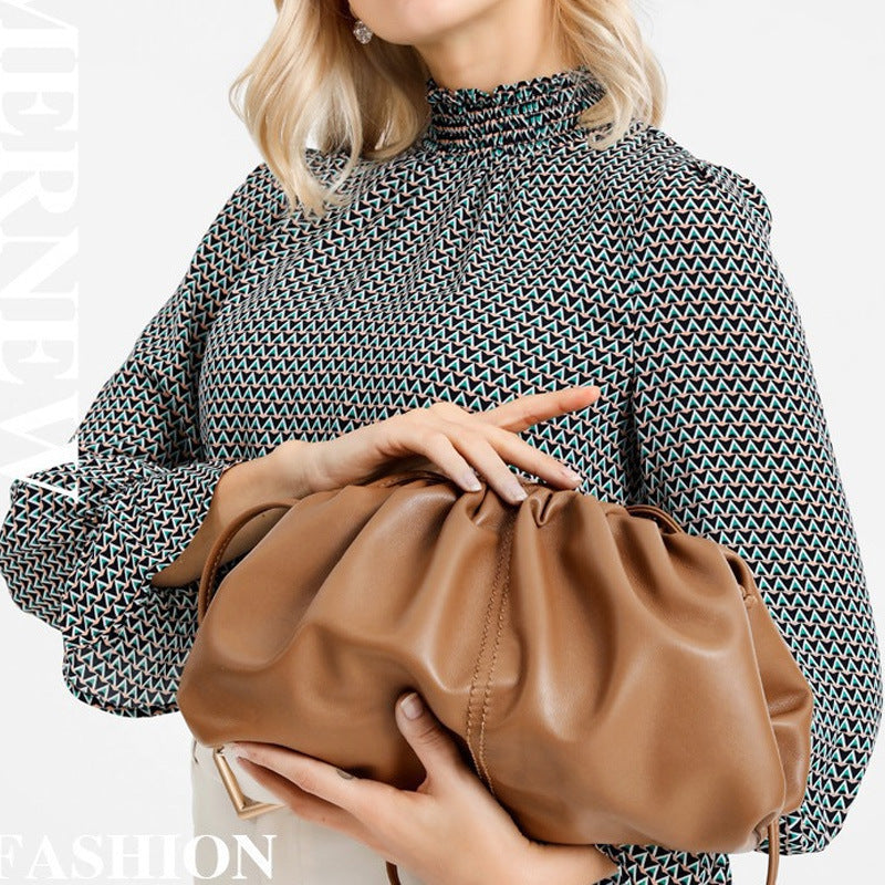 Women's Elegant High-grade Drawstring Cloud Large Capacity Waterproof Clutch Fashion Women's Messenger Bag