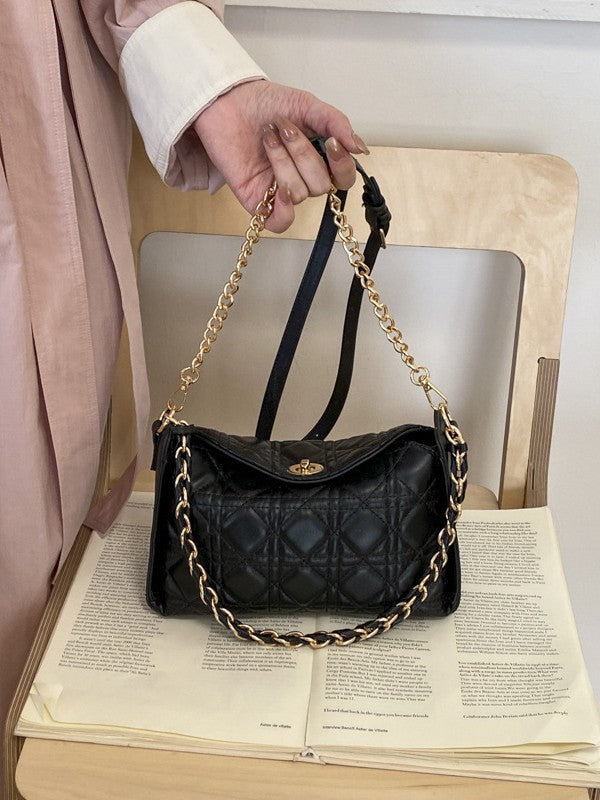 Female Niche Rhombus Chain Advanced Lazy Shoulder Bags
