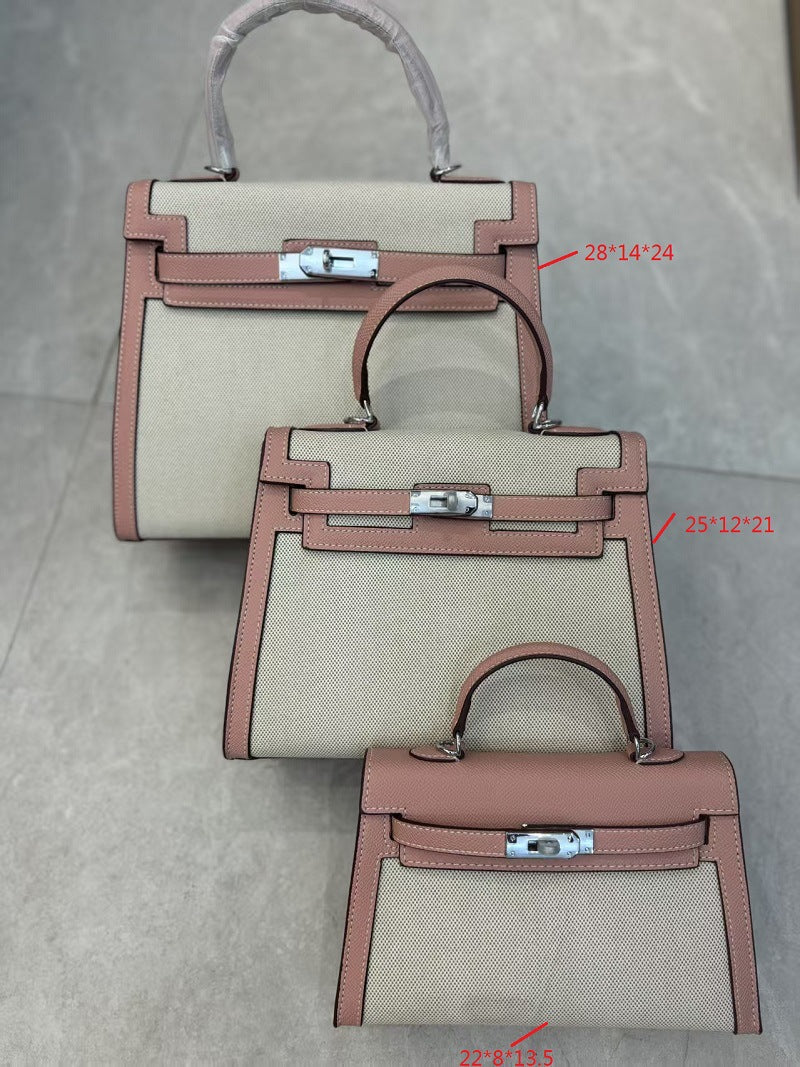 Women's Kelly Stitching Large Capacity Fashion Portable Bags
