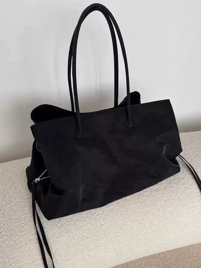 Style Gray Yellow Contrast Color Large Capacity Tote Bag