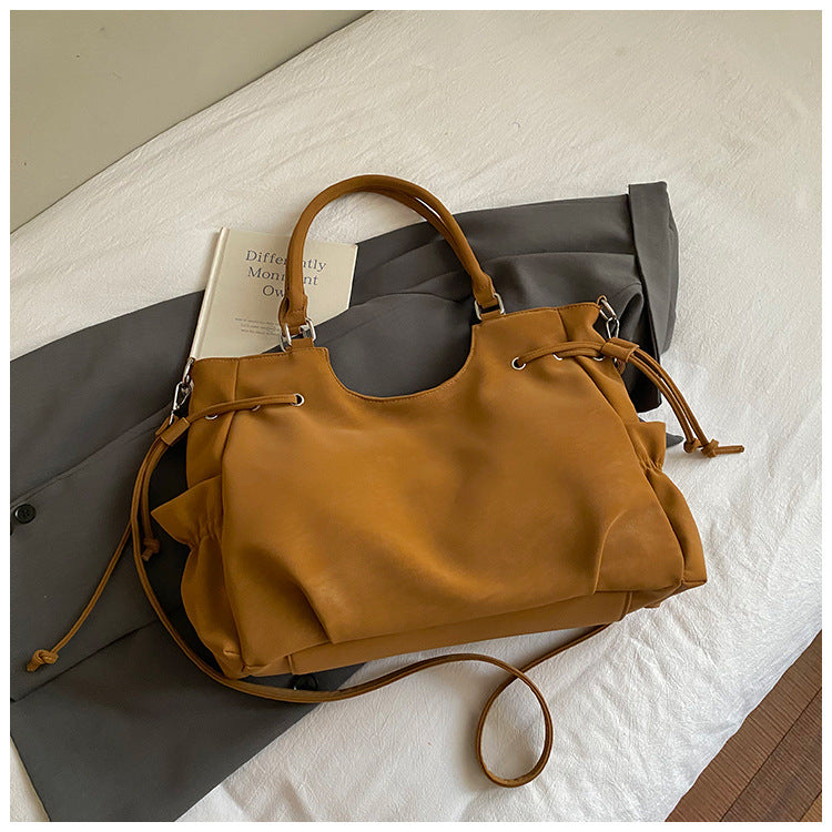 Women's Retro Large Capacity Winter Korean Fashion Tote Bags