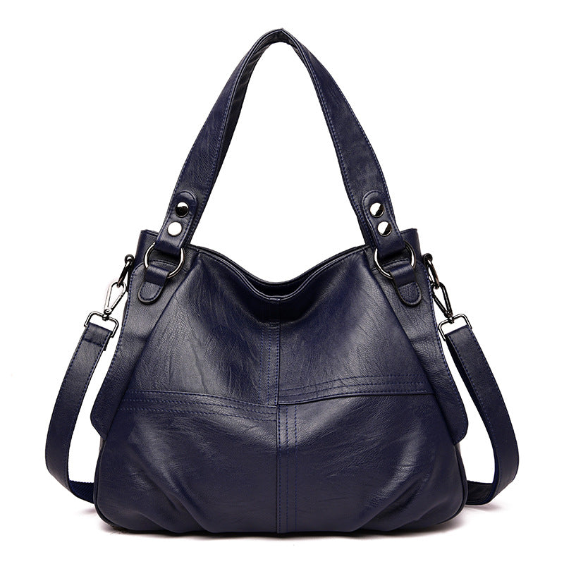 Women's Genuine Leather Mom Large Capacity Sheepskin Soft Women's Shoulder Bag