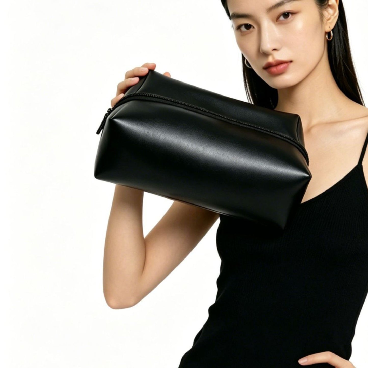 Simple Cosmetics Leather Storage Props Buggy Pure Makeup Bag
