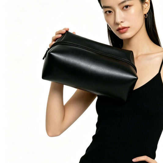 Simple Cosmetics Leather Storage Props Buggy Pure Makeup Bag