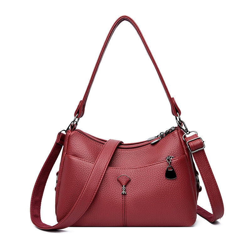 Women's Mother Elegant Authentic Leather Tactile Feel Women's Shoulder Bag