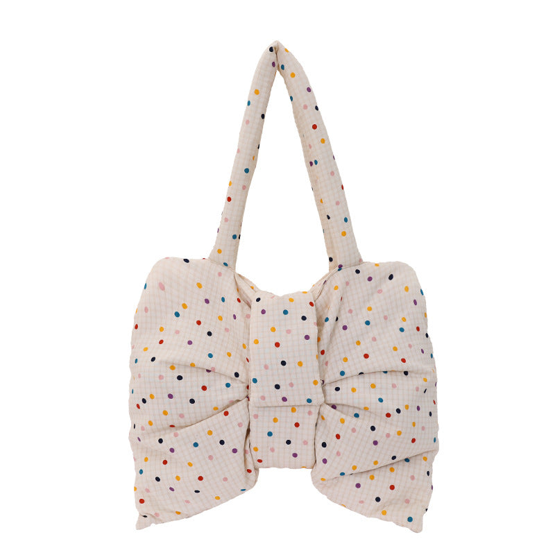 Korean Style Polka Dot Design Bow Sweet Women's Shoulder Bag