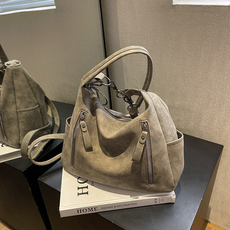 Women's Large Capacity Retro Frosted Texture Commuter Bags