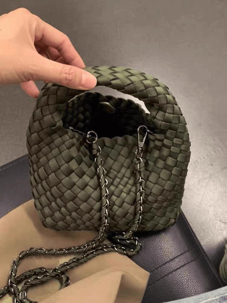 Women's Hand-woven Nylon Cloth Fashion Portable Vegetable Women's Shoulder Bag