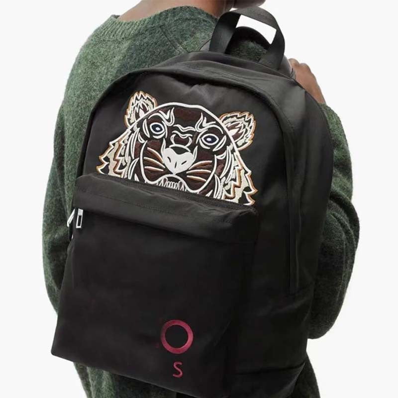 Women's & Men's Head Embroidery Large Capacity Couple Simple Leisure Backpack