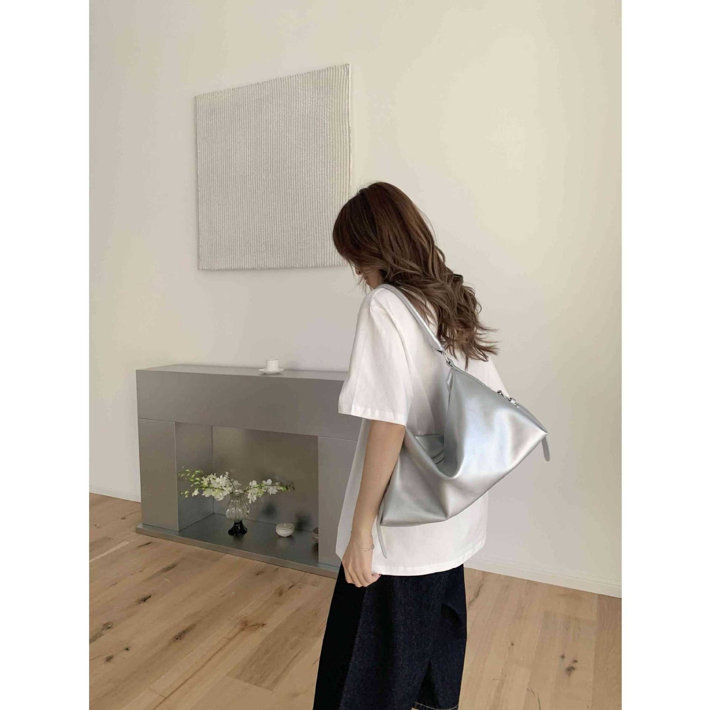 Women's Niche Design Zipper Korean Large Capacity Hand Carrying Women's Shoulder Bag