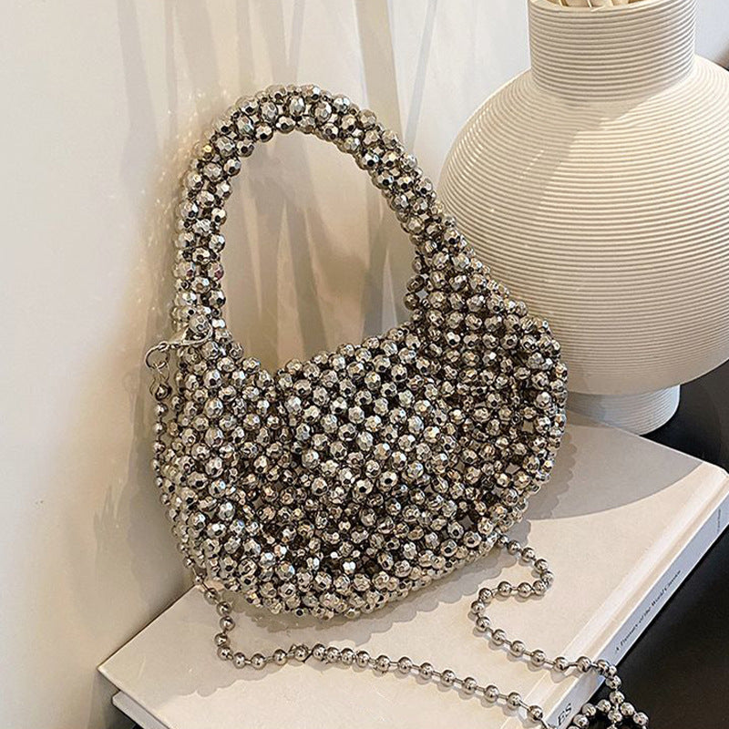Women's Exquisite High Quality Light Luxury Hand-woven Beads Chic Sweet Bags