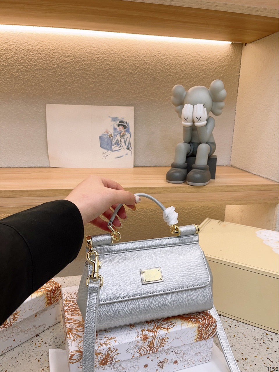 Women's Commuter Hand Palm Print Fashion Workplace Mini Women's Handbag