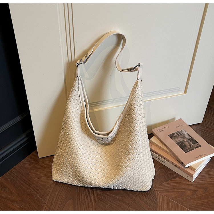 Women's Style High Sense Woven Stylish Personalized Underarm Tote Bag