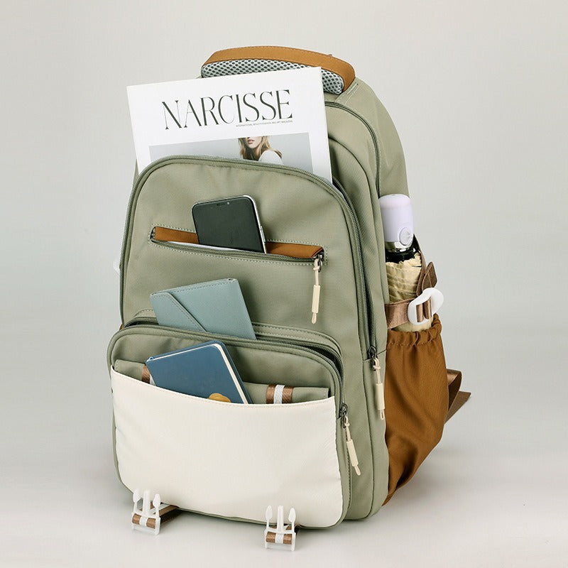 Female High Large Capacity Solid Color Primary Class Korean Simple Backpacks