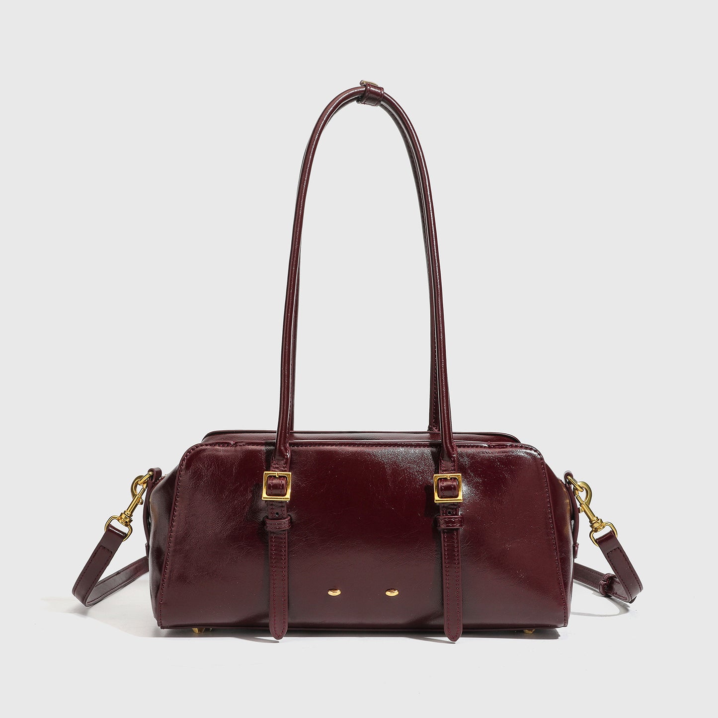 Women's Simple Suede Long Boston Bowling Portable Bags