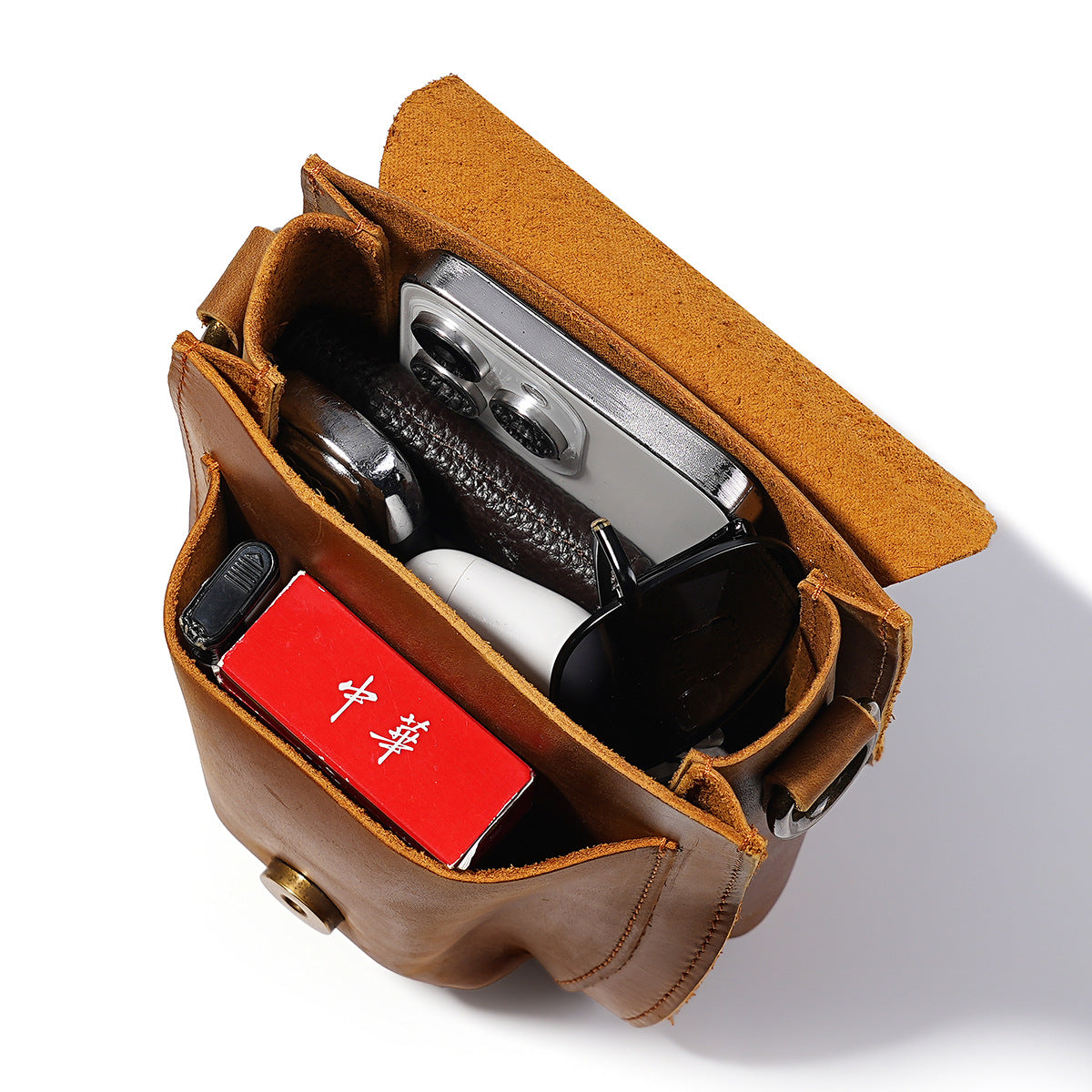 Retro Personalized Mobile Simple Craftsman Handmade Wear Pouch Men's Messenger Bag