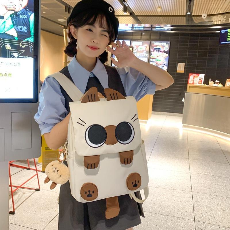 Cartoon Siamese Kitten Female Junior High Backpacks