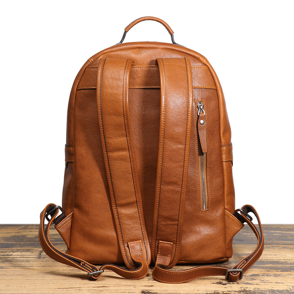 Men's Vintage Leather First Layer Cowhide Business Trip Backpacks