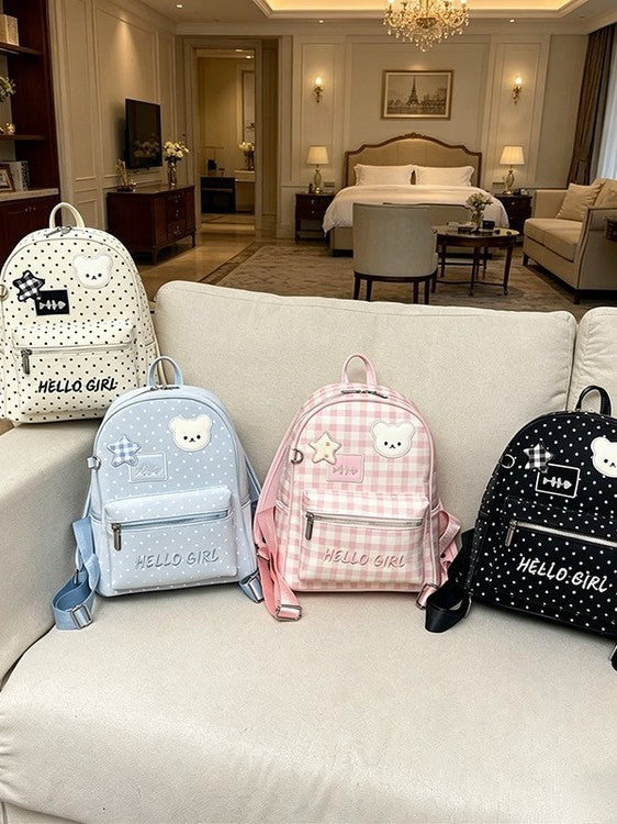 Female Stylish Good Texture Cute Polka Leisure Backpack