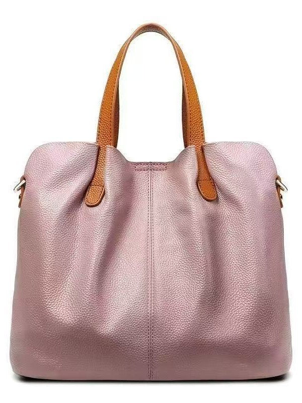 Women's High-grade Large Capacity Contrast Color Soft Leather Niche Women's Messenger Bag